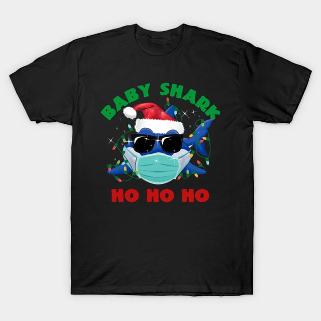 Baby Shark Ho Ho Ho Santa Christmas T-Shirt by mckinney